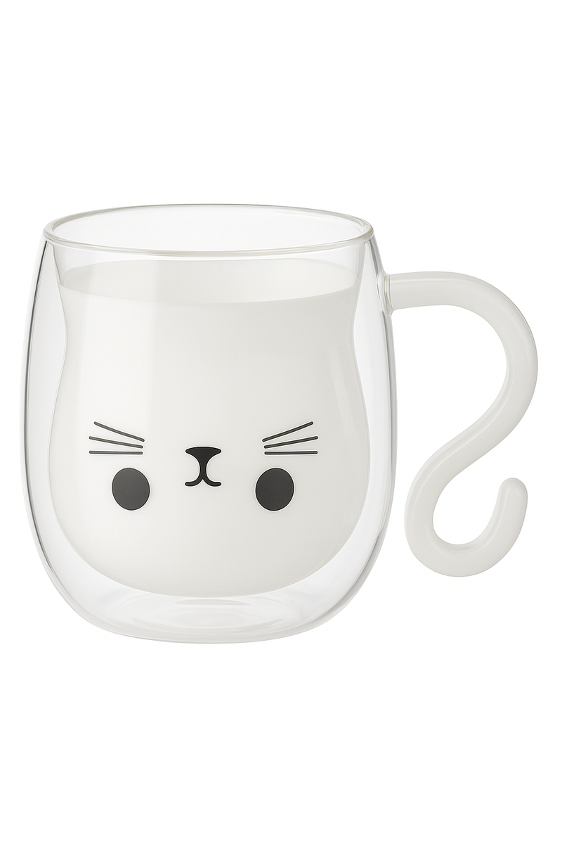 tasse chat double paroi verre borosilicate 250 ml
