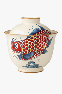 Tasse chinoise céramique arowana style kung fu rétro