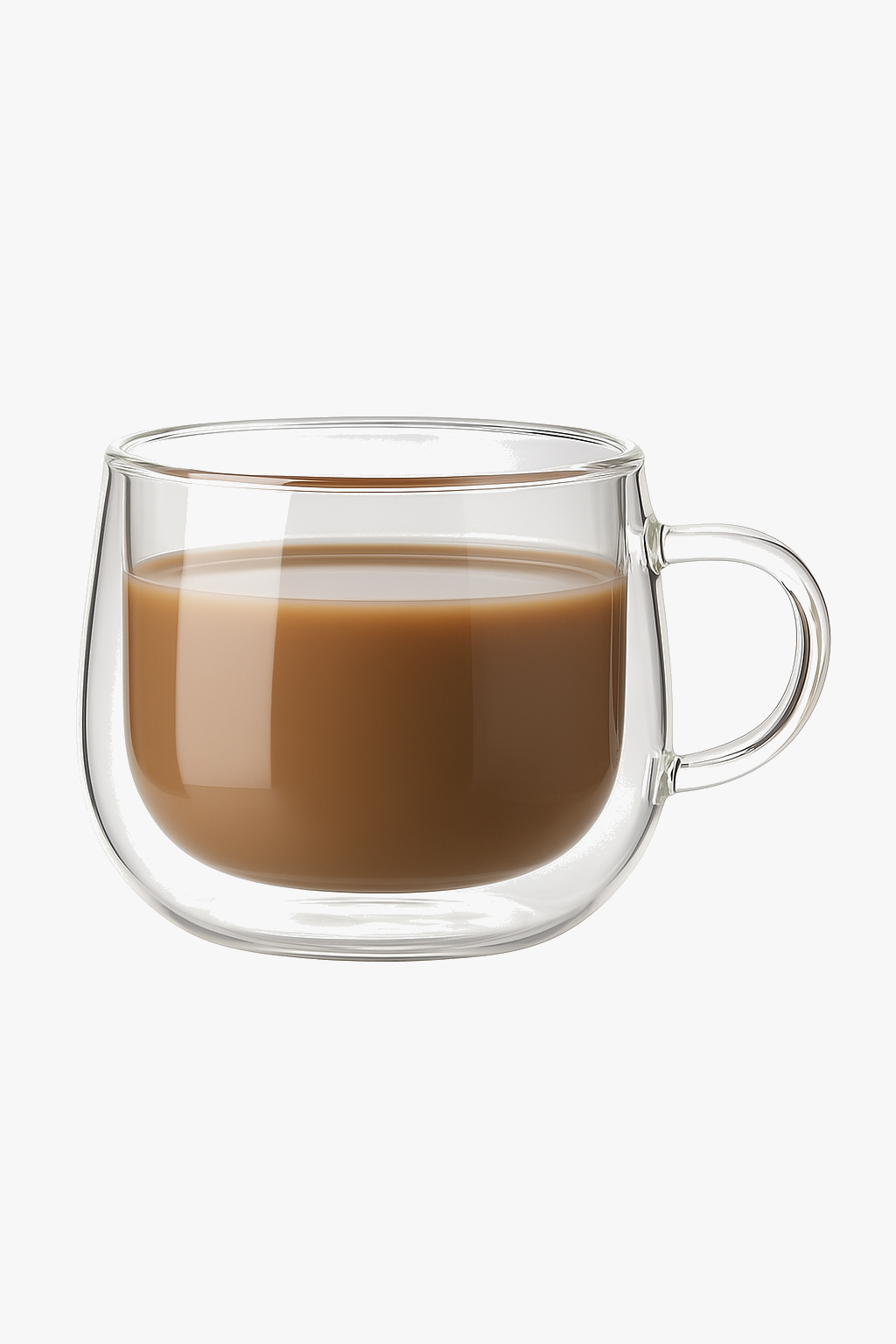 Tasse double paroi en verre avec anse isolante