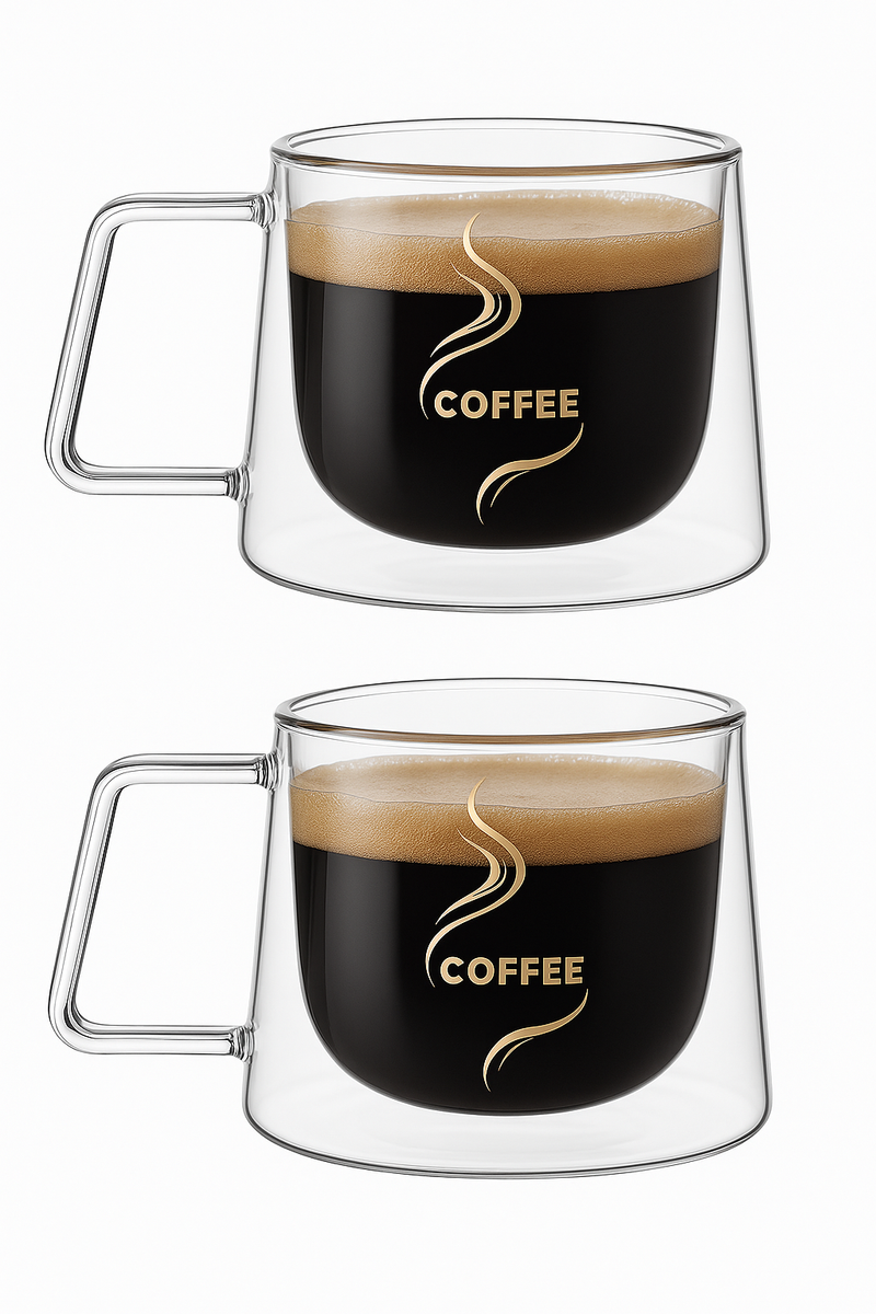 tasse expresso verre double paroi avec anse