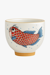 Tasse kung fu ceramique motif arowana style chinois