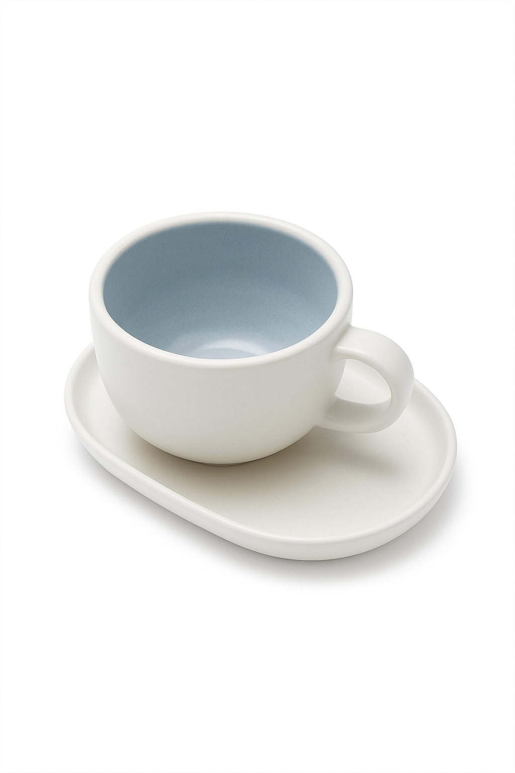 Tasse latte céramique avec soucoupe 270ml style moderne