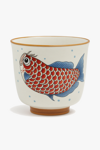 tasse thé céramique style chinois motif arowana coffret
