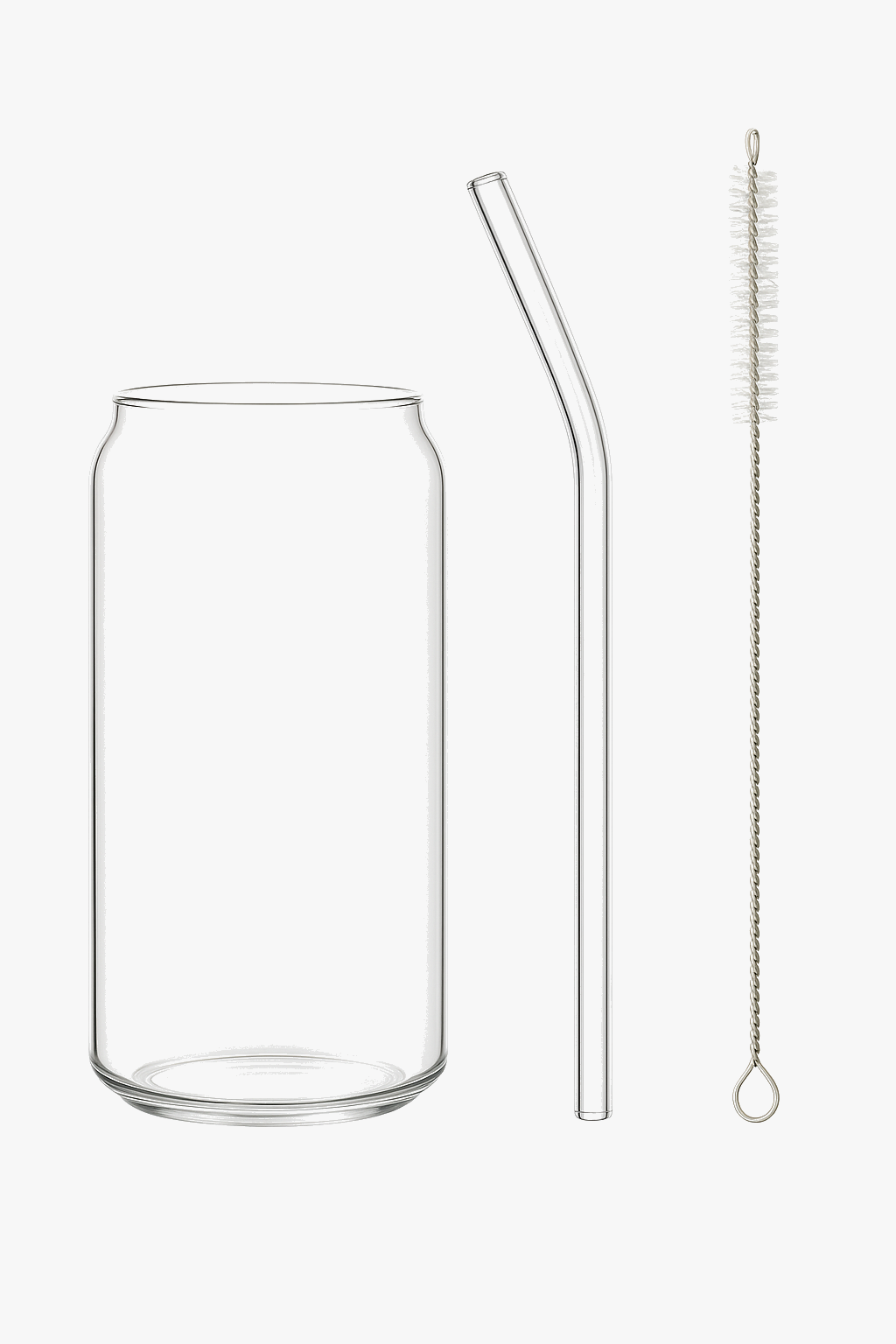 Tasse verre borosilicate forme canette avec couvercle bambou