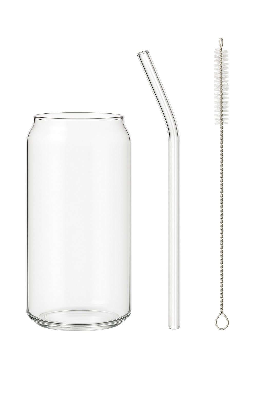 Tasse verre borosilicate forme canette avec couvercle bambou