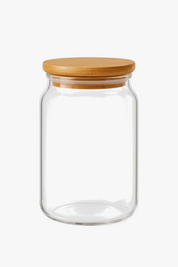 Tasse verre canette avec couvercle bambou et paille
