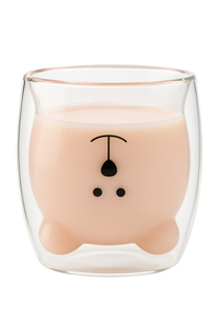 Tasse verre double paroi motifs animaux 3d