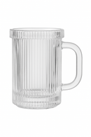 Tasse verre minimaliste avec couvercle et anse