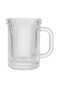 Tasse verre minimaliste avec couvercle et anse