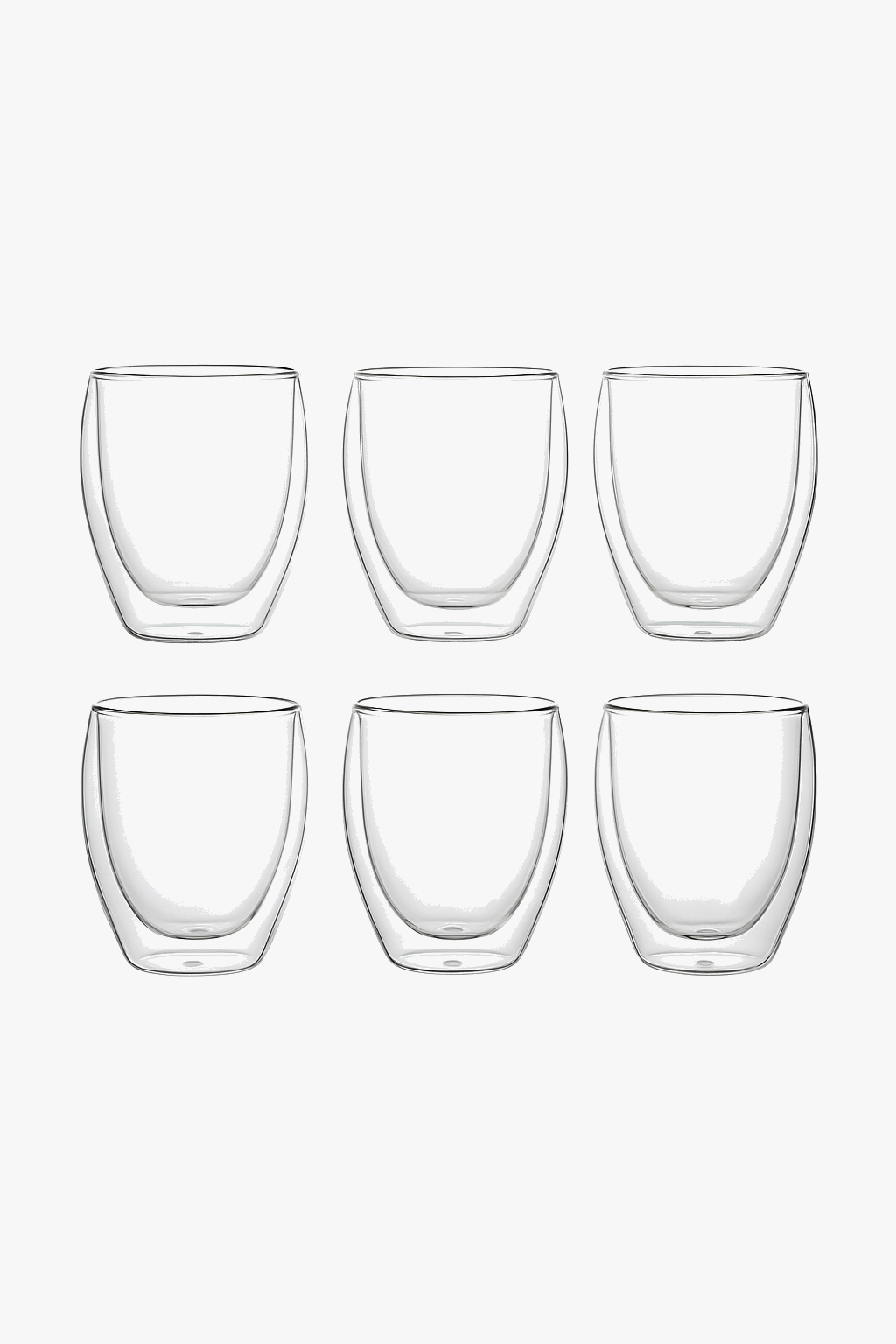 Tasses expresso verre double paroi isolante design moderne (lot de 6)