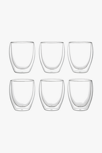 Tasses expresso verre double paroi isolante design moderne (lot de 6)