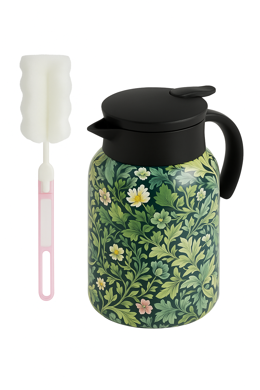 Teiere isotherme vintage floral acier inoxydable infuseur thermostat