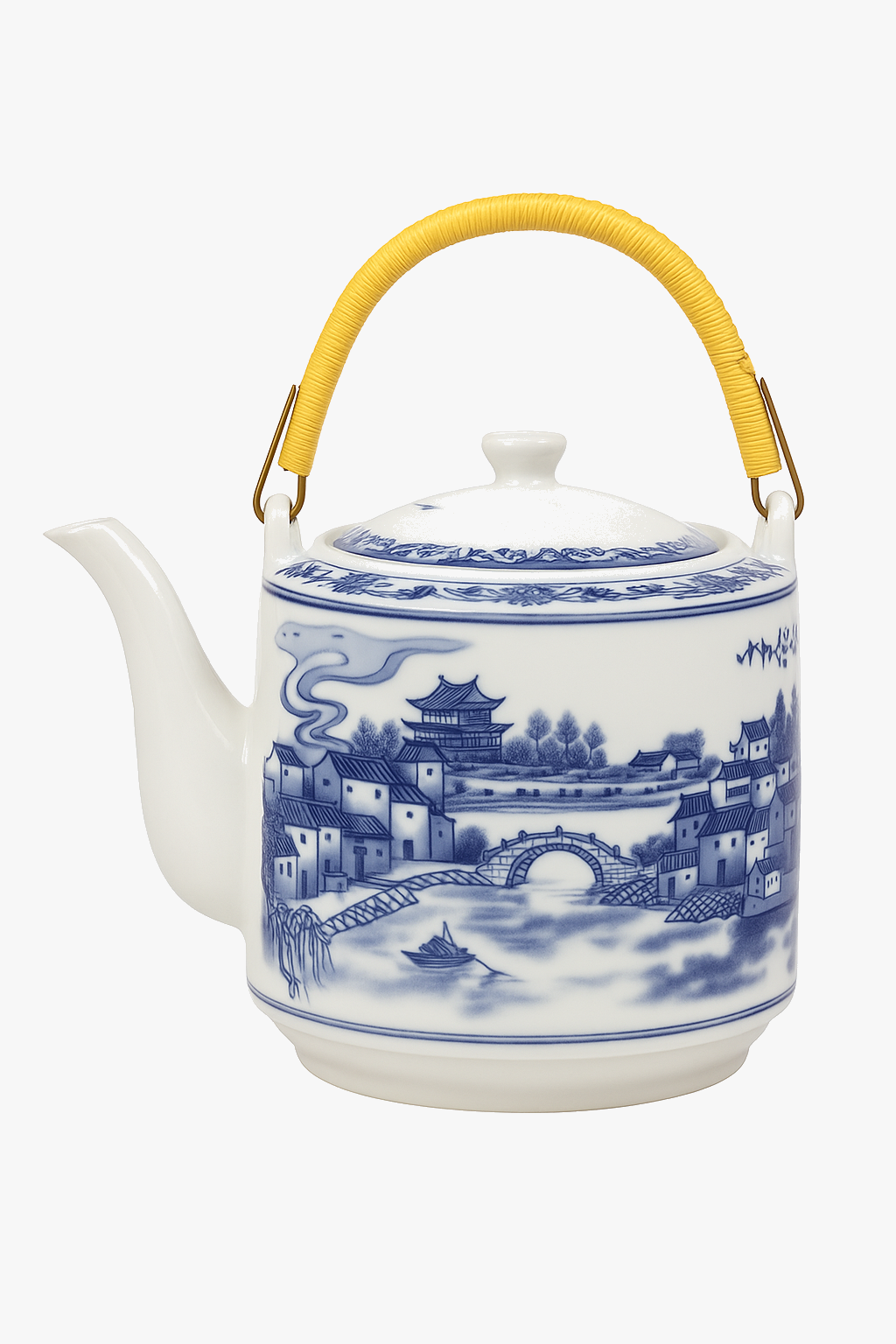 Théière céramique grande capacité style chinois motifs