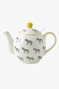 Théière céramique motif zebre avec infuseur inox
