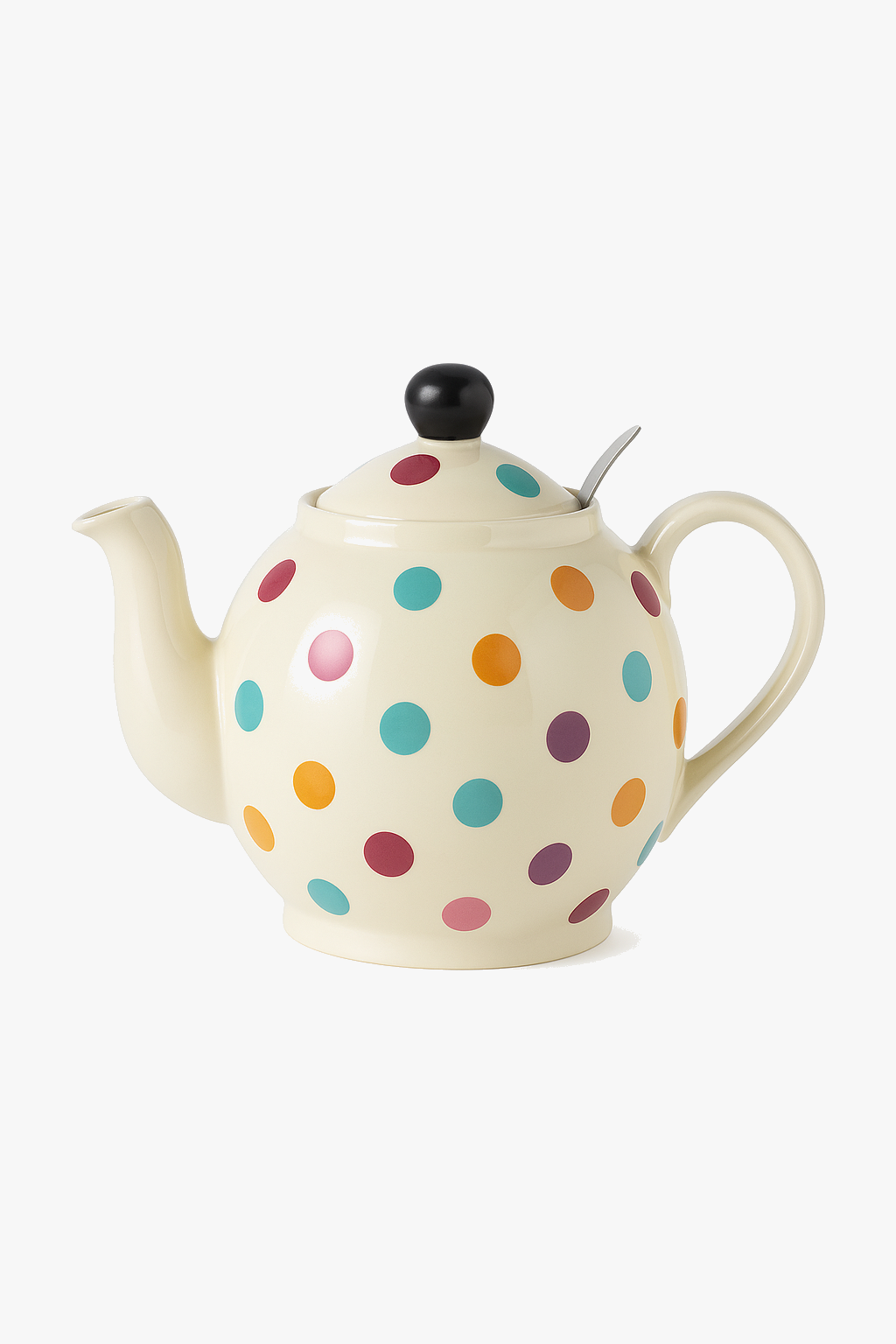 Théière céramique style british motif pois pour thé