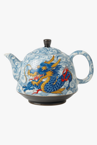 Théière chinoise en porcelaine décor traditionnel infuseur