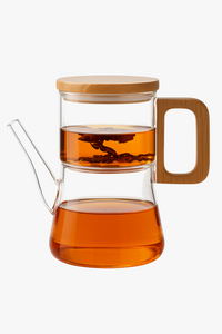 Théière magnétique flottante en verre avec séparateur thé