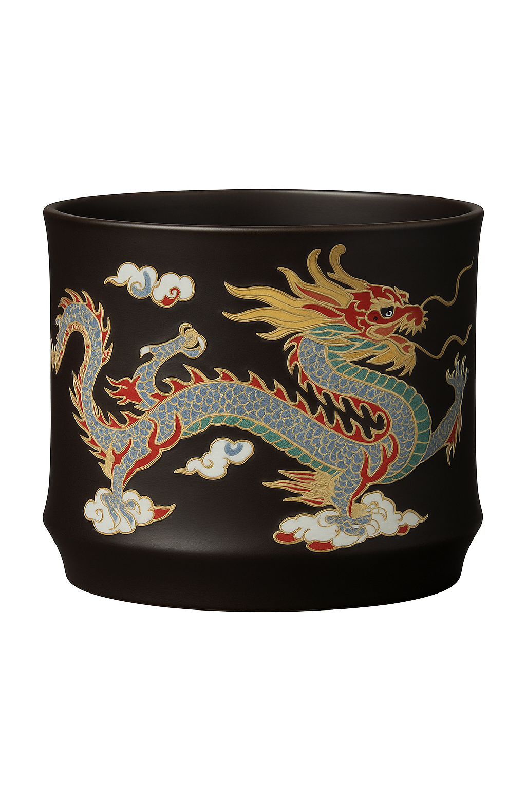 Théière argile violette dragons phénix style gongfu
