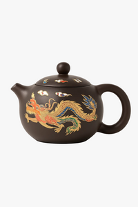 Théière argile yixing dragons phoenix style gongfu artisanal