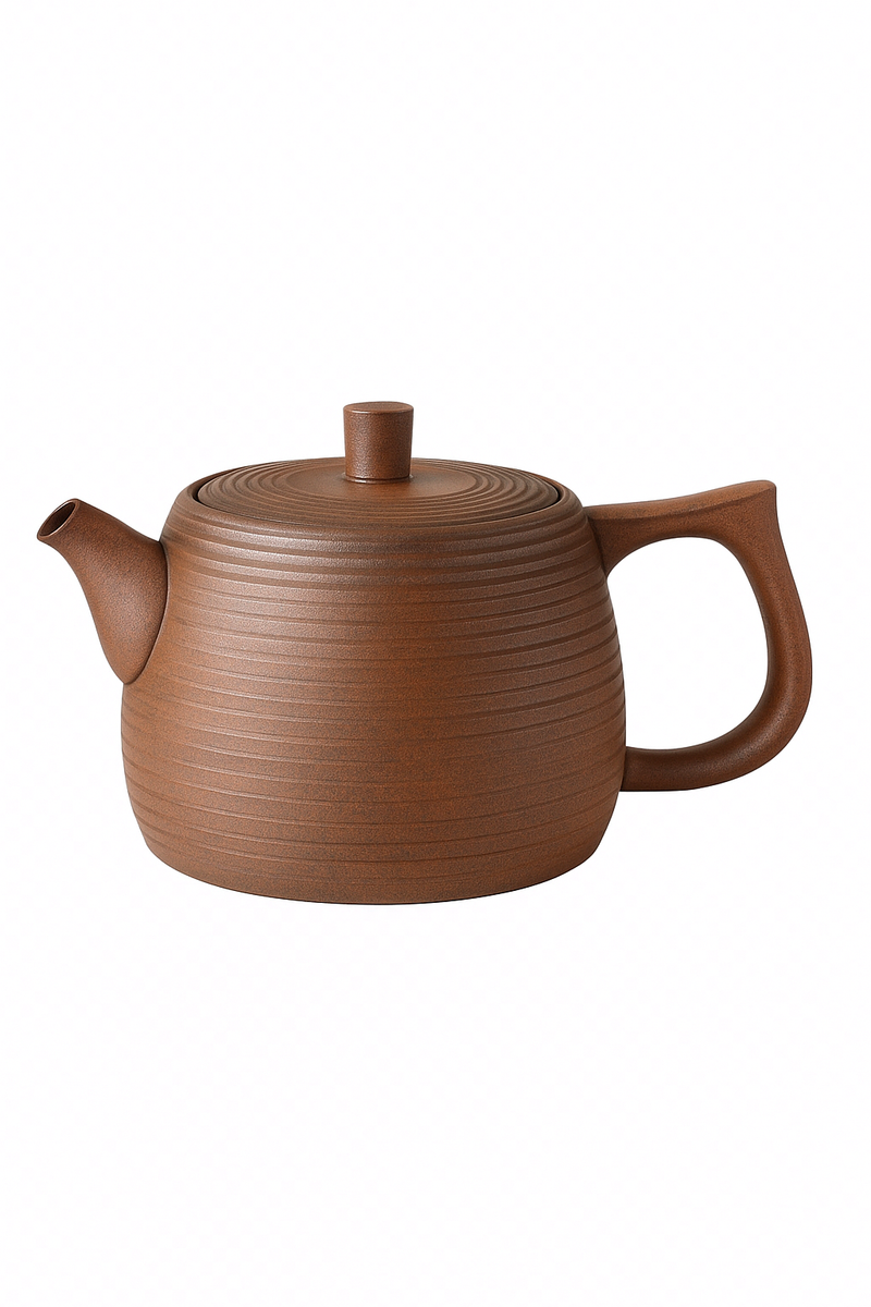 Theiere artisanale ceramique brute style zen individuel