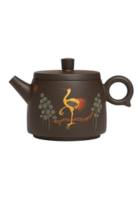 Théière artisanale yixing motif grue 170 ml