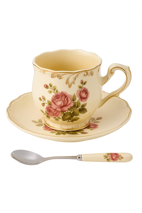 theiere ceramique avec soucoupe style elegant tea time