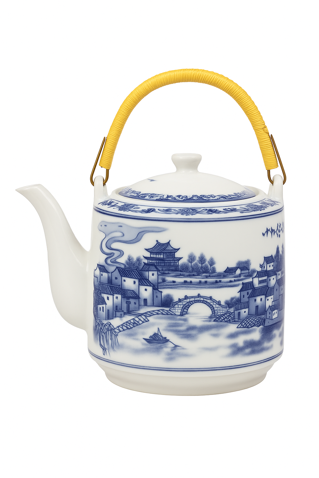 Théière céramique grande capacité style chinois motifs - vue 2 sur 2