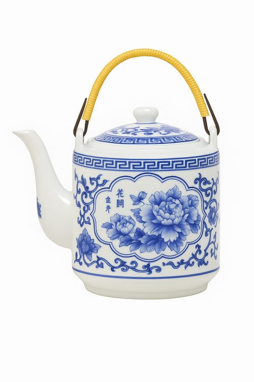 Théière céramique jingdezhen grande capacité anse style chinois - vue 3 sur 2