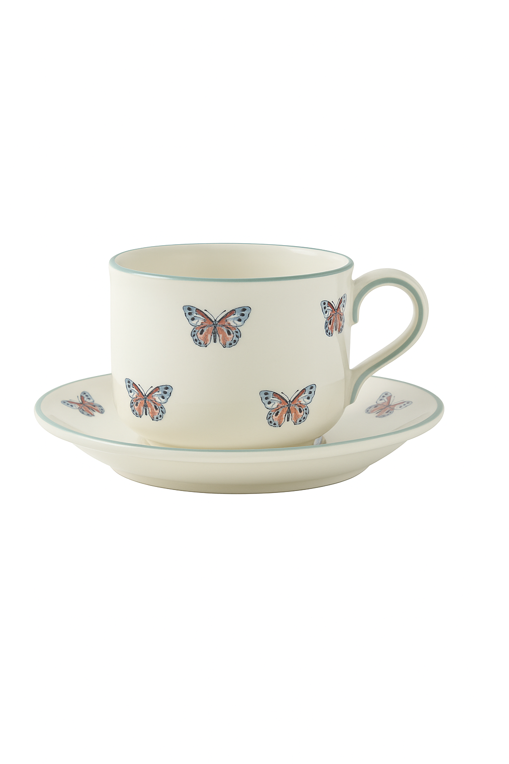 Theiere ceramique london pottery motifs animaux papillon infuseur - vue 2 sur 2