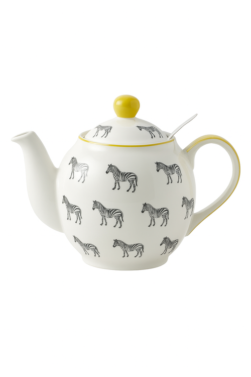 Théière céramique motif zebre avec infuseur inox - vue 3 sur 2