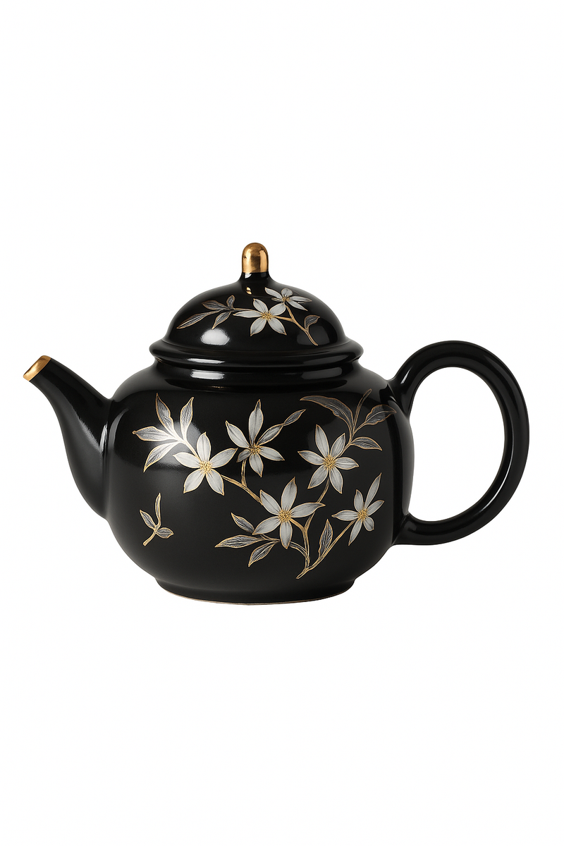 Théière céramique rétro kung fu motif abricot filtre