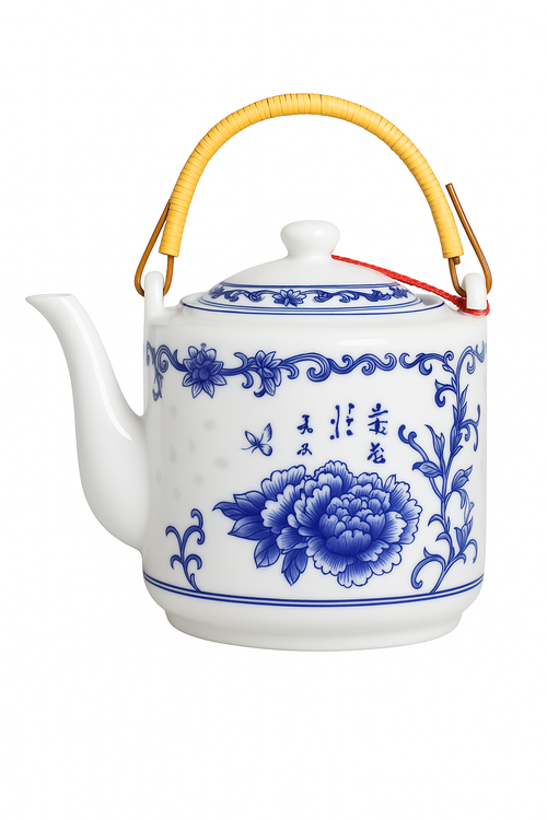 théière céramique style chinois motifs traditionnels grande capacité - vue 3 sur 2