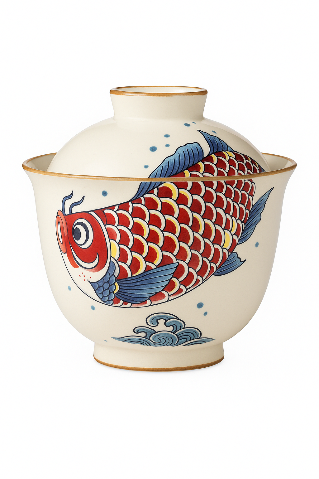 Théière chinoise céramique arowana style kung fu rétro - vue 2 sur 2