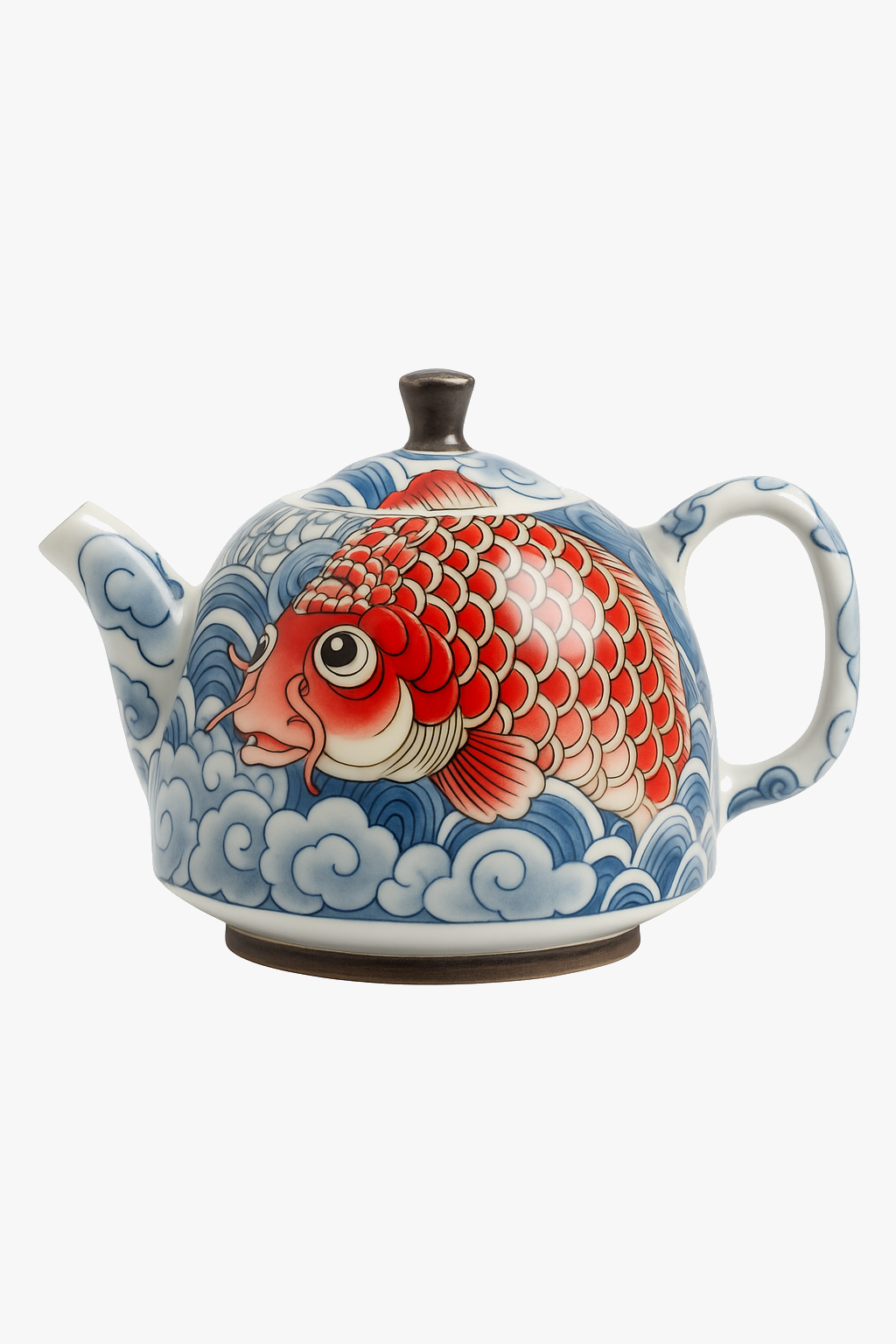theiere chinoise en porcelaine decor traditionnel avec infuseur
