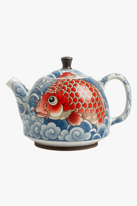 theiere chinoise en porcelaine decor traditionnel avec infuseur
