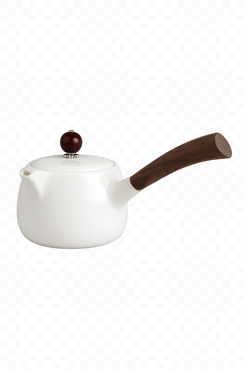 Théière dehua porcelaine 200ml poignée latérale style jade