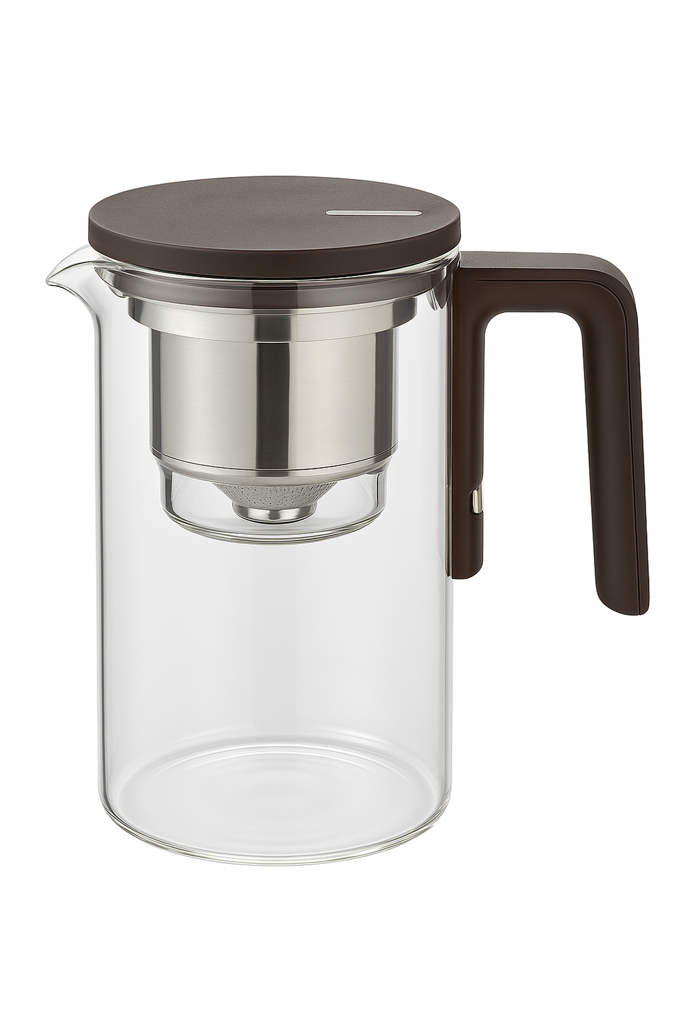Théière en verre avec infuseur filtre magnétique