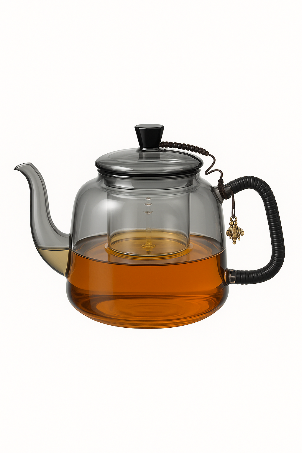 Théière en verre borosilicate 1.2l infuseur double compartiment