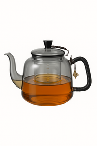 Théière en verre borosilicate 1.2l infuseur double compartiment