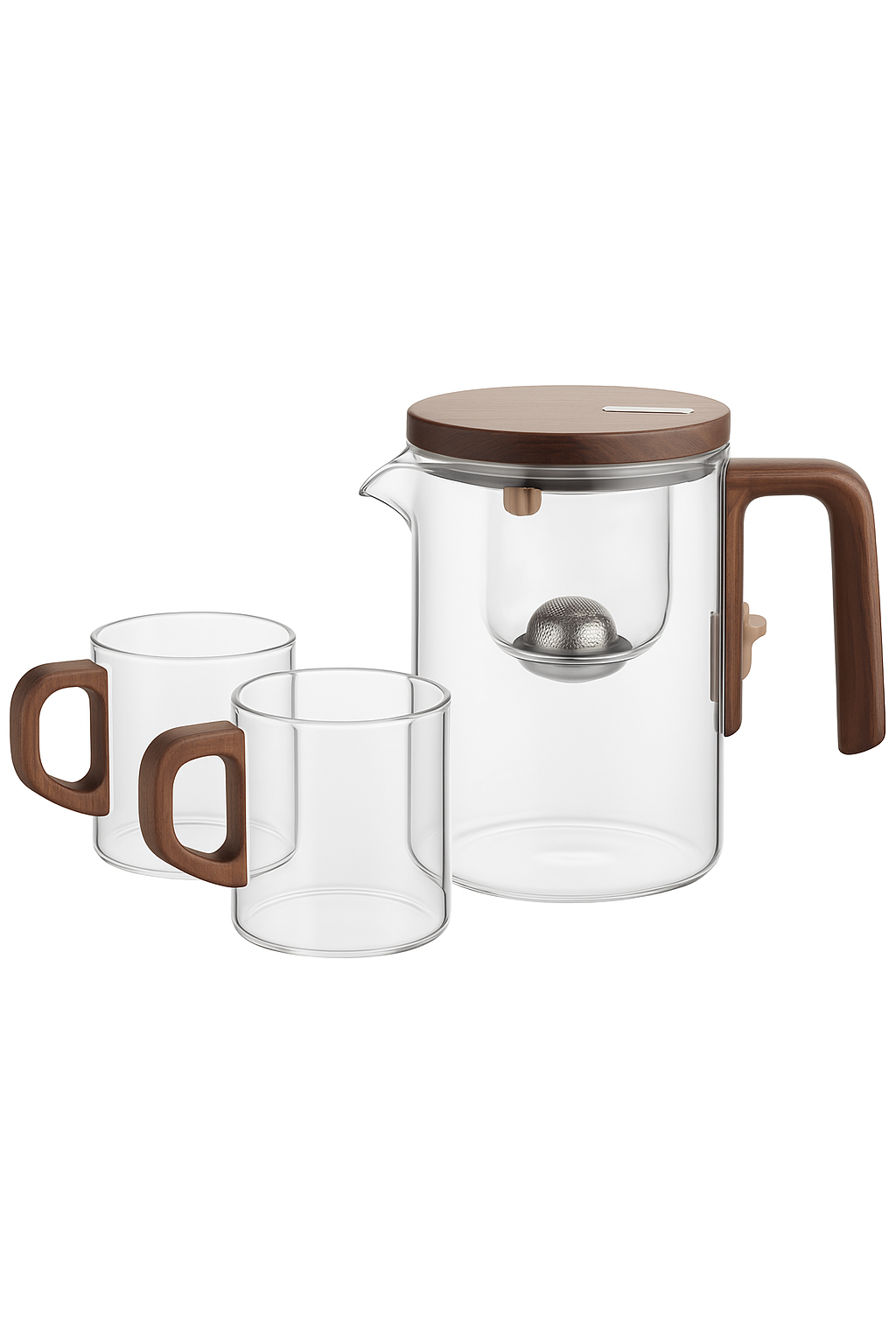Theiere en verre chauffante avec infuseur filtre magnetique