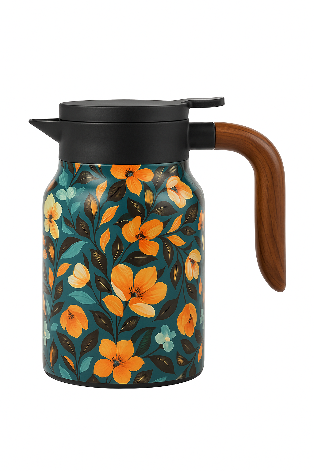Théière isotherme vintage motifs floraux infuseur thermostat intégré