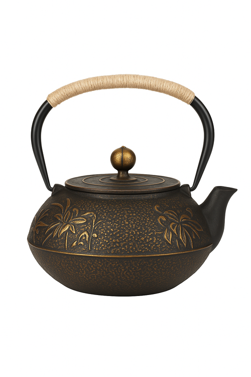 Théière japonaise en fonte avec infuseur filtre maille - vue 3 sur 2