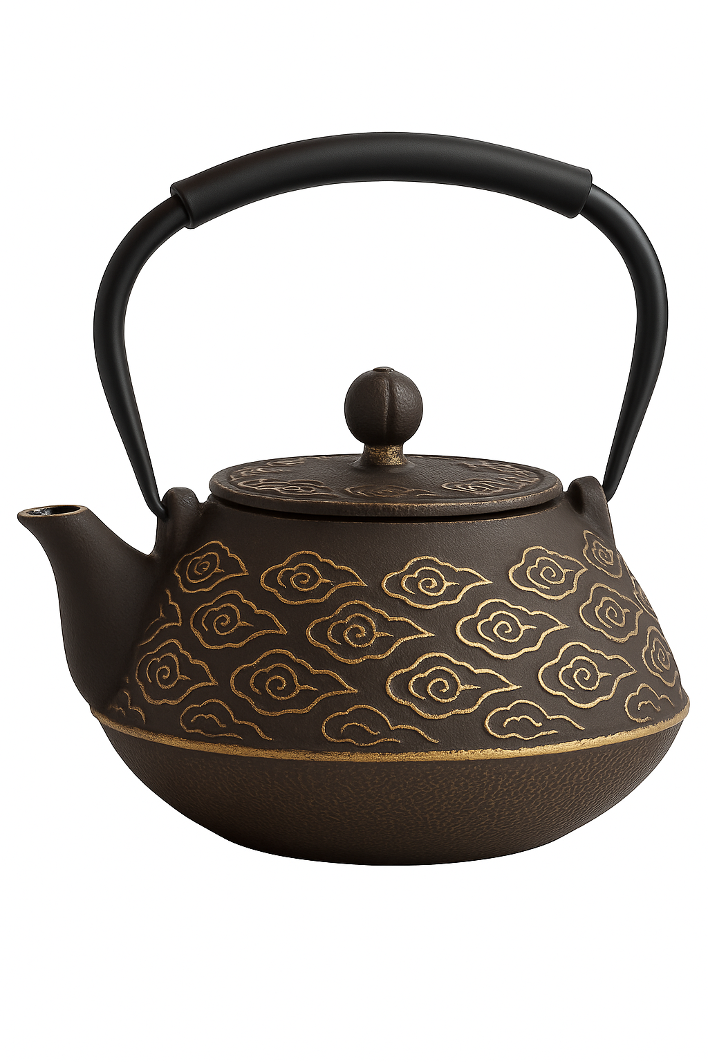 theiere japonaise en fonte motif nuages avec infuseur - vue 2 sur 2