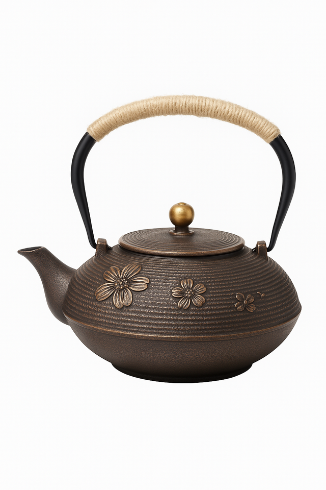 theiere japonaise fonte emaillee avec infuseur filtre maille