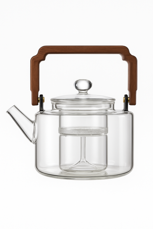 Théière verre 1300ml avec filtre épais cuisson vapeur