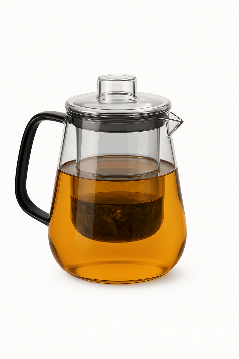 Theiere verre borosilicate avec infuseur couvercle resistante