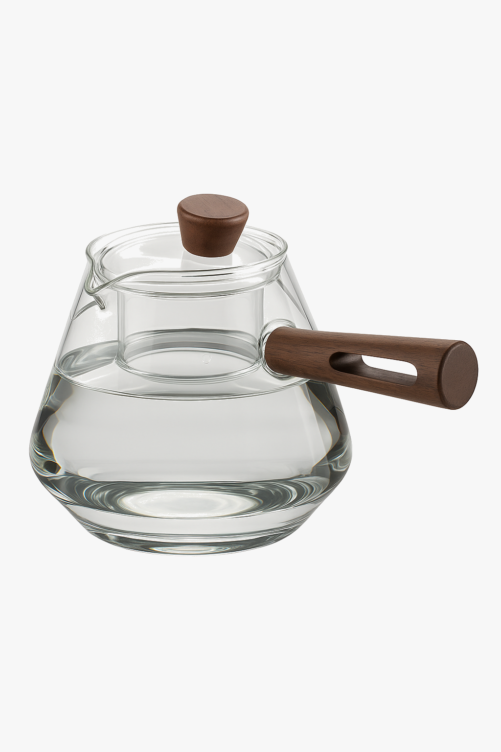 Theiere verre borosilicate poignée bois résistante chaleur