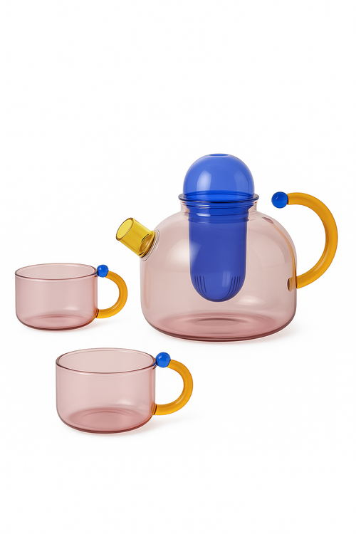 Théière verre résistant chaleur filtre intégré style minimaliste - vue 3 sur 2