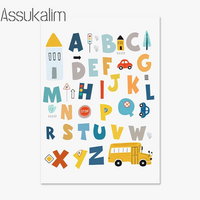 toile murale personnalisée alphabet jouets voitures décoration enfant