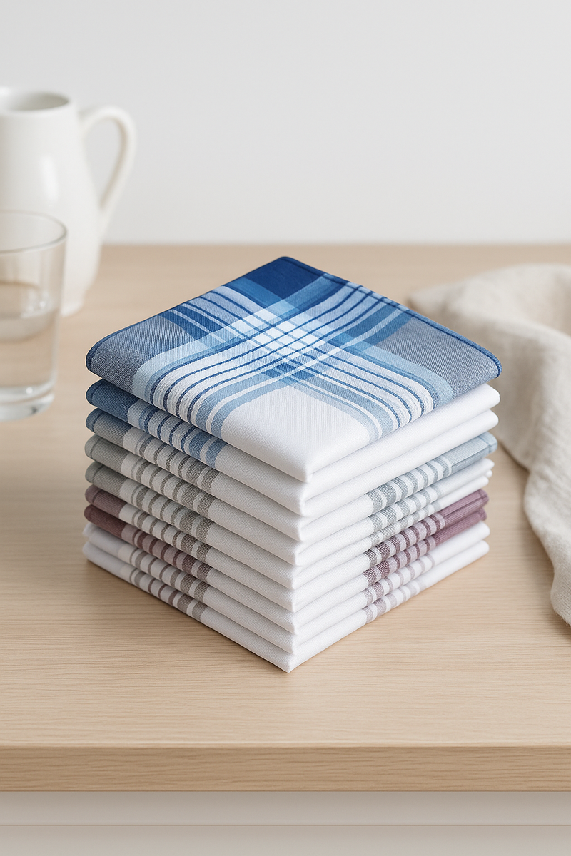 Torchon de cuisine coton tissé motif carreaux absorbant